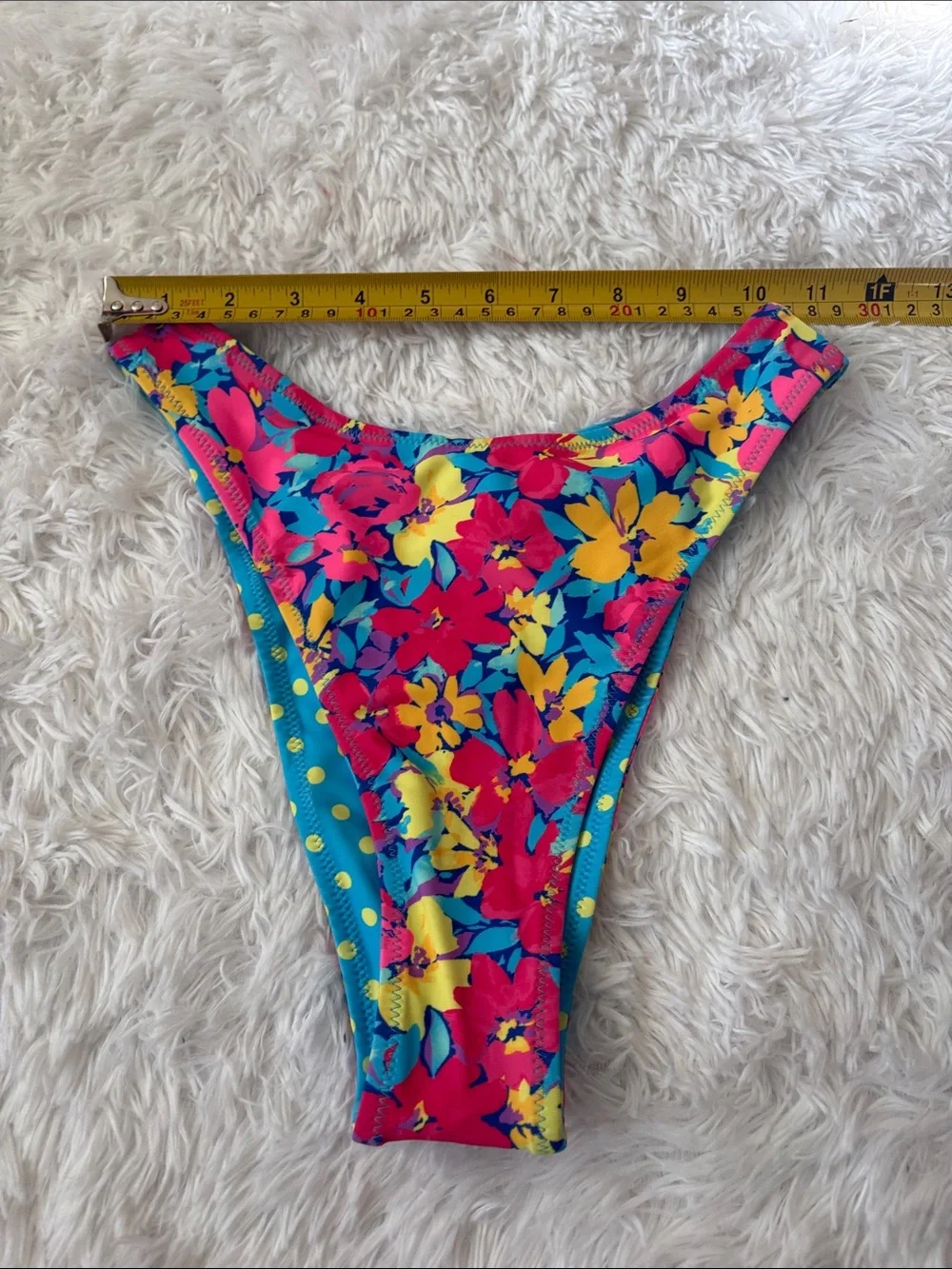 NWT Wild Fable Floral Polka Dot Reversible Ultra High Leg Swim Bottoms XXS